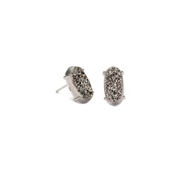 Kendra Scott Betty Stud Earrings for Women, Fashion Jewelry, Rhodium-Plated, Platinum Drusy