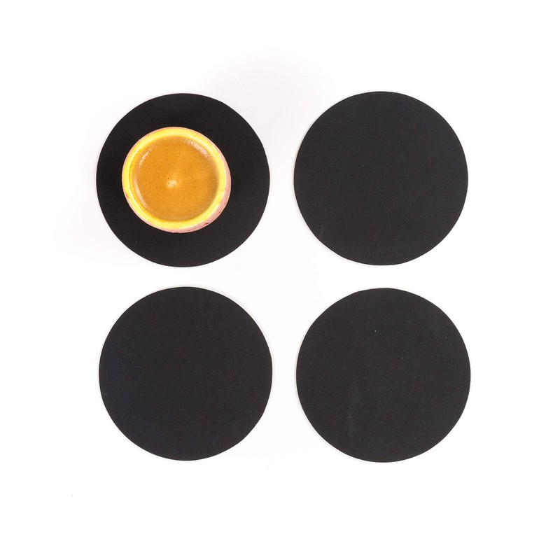 Vacavaliente Coaster, Recycled Leather, Blacks