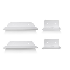 4 Pack White Acrylic Shelves, 30cm Floating Shelf Wall Mount for Home Organization & Wall Decor, Display Ledge Shelves for Bathroom and Living Room