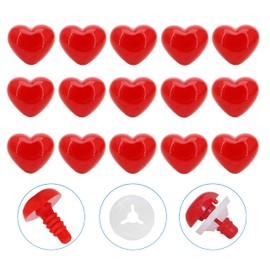 100Pcs Safety Eyes and Secure Washers - Thalinfayi 14 * 15mm Love Shaped Safety Eyes Safety Noses Crochet Eyes Nose for DIY Making or Replace of Amigurumi, Crafts, Crochet Doll Supplies