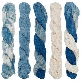 FREEBLOSS 5 Pcs Sashiko Thread Sashiko Kit Sashiko Skein 110 Yards*5 Colors Natural Plant Dyed Sashiko Cotton Embroidery Thread Japanese Quilting & Embroidery Sashiko Kit Supplies