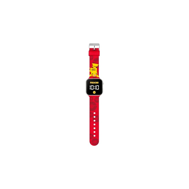 Accutime Pokémon Pikachu LED Red Strap Kids Watch POK4405