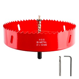 Hole Saw 6 Inch(152mm) for Wood, Plastic Board, Ceiling,Drywall, and Metal Sheet - HSS Bi-Metal Hole Cutter with Pilot Drill Bit