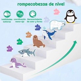 JAYLEN Rompecabezas Aquatic Creatures Rompecabezas de 33 Piezas Montessori Toys Aplicable a niños Mayores de 6 años