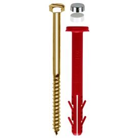TOX Toilet Attachment Toilet XL Cap 8 x 80 mm Pack of 2 screws & 2 Covers Each with 2 Cap – White/Chrome 045701341