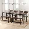 DlandHome 4 Person Dining Table Set, Dining Table with 2