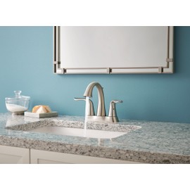 Delta Lahara Centerset Brushed Nickel Bathroom Faucet, 4 Inch 3 Hole Bathroom Sink Faucet for Vanity, Metal Push-Pop Drain Assembly, Stainless 2538-SSMPU-DST