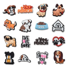 IBXWMNG 16pcs Puppy Shoe Charms for Kids Cartoon Decoration PVC Bracelet Charms, Polyvinyl Chloride