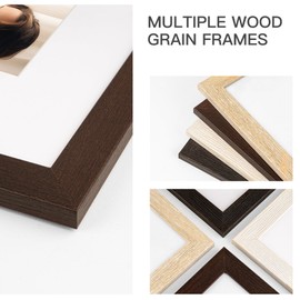 FinalFind 18x24 Picture Frame Set of 3, Dark Brown Wood Grain 18x24 Frames for Horizontal and Vertical Wall Mounting (3 pack,Walnut)