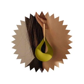 Cimenexe Bohemian Enamel Teardrop Dangle Earrings Metal Bar Stud Earrings Yellow Enamel Water Drop Earrings Large Hollow Teardrop Earrings Jewelry for Women and Girls Gifts