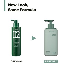 AMOS PROFESSIONAL The Green Tea Shampoo Refresh for Thinning Hair, Korean Shampoo for Oily Scalp l Deep Cleans, Strengthening Hair, All Hair Types, 16.9 fl. oz.