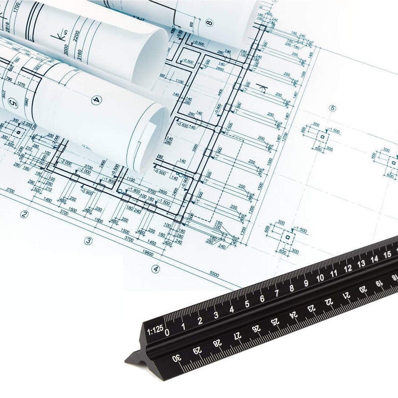 Scale Ruler Architect, 30cm Ruler 12 inch Triangular Architects Scales