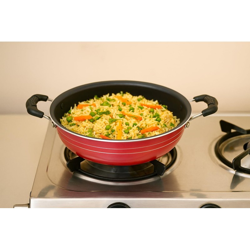 SHRIYA Nonstick 2 Liter Kadai with Stainless Steel Lid Deep