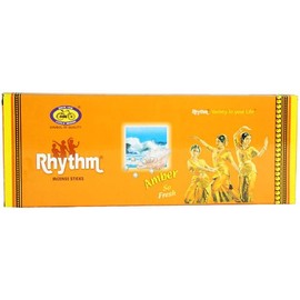 Cycle Brand Rhythm Incense Sticks, 120 Sticks | 9" Inch Agarbatti Sticks with 40 Mins Burning time | Amber & Warm Fragrance Sticks for Relaxation & Instant Rejuvenation | 20 Sticks/Pack
