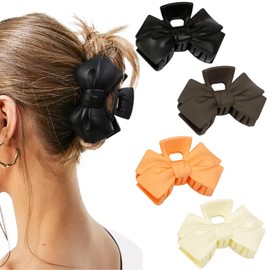 4Pcs Elegant Bow Hair Clips Non Slip Bow Claw Clip for Thick Thin Hair Fashion Bow Hair Claw Clips for Women Girls Strong Hold Bow-knot Hair Clips Cute Hair Bows Hair Accessories