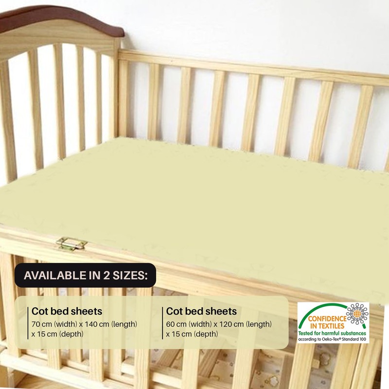 2 X Cot Bed Fitted Sheets, 60 x 120 cm