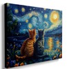 Ypxzzj Van Gogh Starry Night With Cartoon Cats Canvas Wall