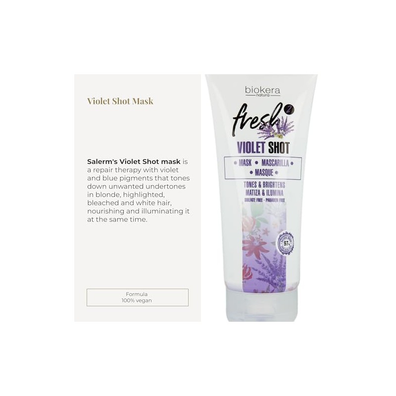 Biokera Natura Fresh Violet Shot Mask, 6.76 Ounce/200 ml