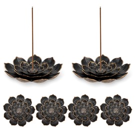6 Pieces Incense Holder Lotus Incense Stick Holder Burner for Home Fragrance Yoga Sauna SPA Vintage Flower Shaped Multihole Holders for Stick