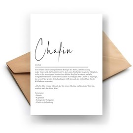 Chefin Definitions-Klappkarte, Witzige Gru√ükarte, Ideales Geschenk f√ºr die weibliche F√ºhrungskraft, Spa√ü