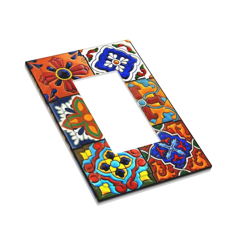 Wpshijia Decorative Outlet Covers Modern Red Mexican Talavera Morocco Ceramic