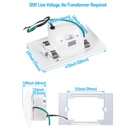 LEONLITE White 5CCT 120V LED Step Lights, 150LM 5%-100% Dimmable Stair Lights Indoor Outdoor IP65 Waterproof, Aluminum Anti-Glare Shell, CRI90 ETL 2700K/3000K/3500K/4000K/5000K, Pack of 3