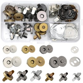 Zhenle 24 Pieces Magnetic Buttons 14 mm and 18 mm Magnetic Buttons 3 Colours Magnetic Button Poppers for Handbags Coats Jackets Windbreaker Purse Backpack