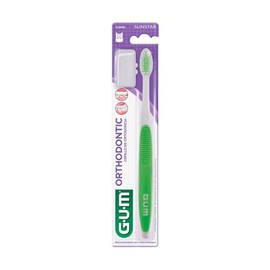 GUM - Cepillo Dental Especial de Ortodoncia con Cerdas en Corte en V para Limpieza Precisa de Brackets, Alambres e Implantes - Mango Ergonómico y Cabeza Compacta