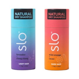 Slo Natural Dry Shampoo Light Hair Lavender + Ylang Ylang & Dark Hair Wild Orange + Cacao - 2 Pack (2 x 1.94 Oz)