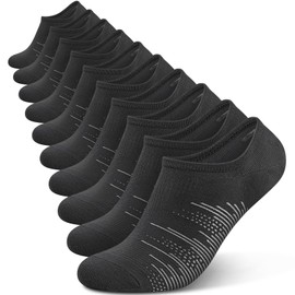 wernies No Show Socks Men 10 Pairs Ankle Low Cut Cotton Men Socks with Non Slip Grips 6-10