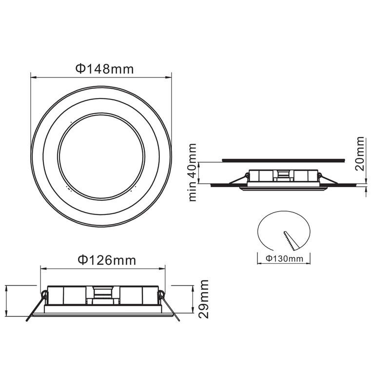 Trio Leuchten Core 652610106 - Faretto da incasso a LED,