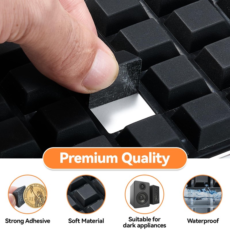 Rubber Feet for Electronics-Adhesive Rubber Feet 16PCS, Black Rubber Bumpers