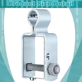 Dansydaisy 2 Pcs 1-1/2" x 1-1/2" Square Post Female Hinges 5/8'' Pintle Square Chain Link Fence Gate Post Female Hinge Galvanized Steel Hinge with Bolts and Nuts for Repairing and Replacing Fence Gate