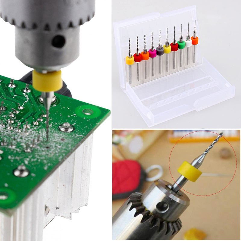 Yuentoen 10-Piece Micro Drill Set, Spiral Drill PCB Pressure Board,