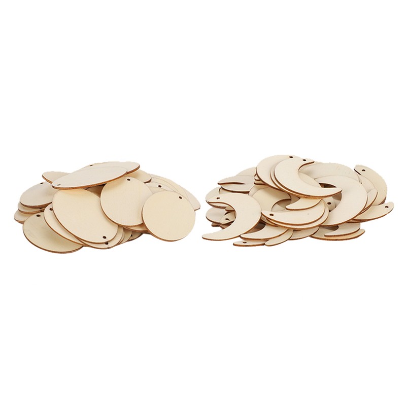 Wood Ornament Pieces Unfinished Wood Blank Earrings DIY Hand‑made Craft