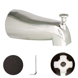 Slip on Tub Spout with Diverter, Metal Bathtub Faucet Chrome, Bathroom Push On Tub Spigot, Fits 1/2" Copper Pipe(5/8" OD), Sandpaper and Hex Wrench Included