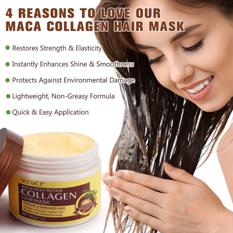 Mascarilla Colágen Yecuce Cabello Seco Dañado Reparador