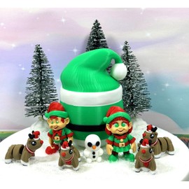 7Pcs 3D Printed Christmas Elf Figures, Articulated Mini Fidget Toys, Mini His and Her Elves, Reindeers and Snowman, Fidget ADHD Toy - Elves-SET1