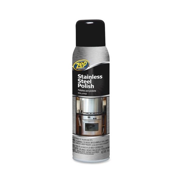 Zep Stainless Steel Spray Cleaner - Aerosol - 14 oz (1.19 lb) - Chrome, Black