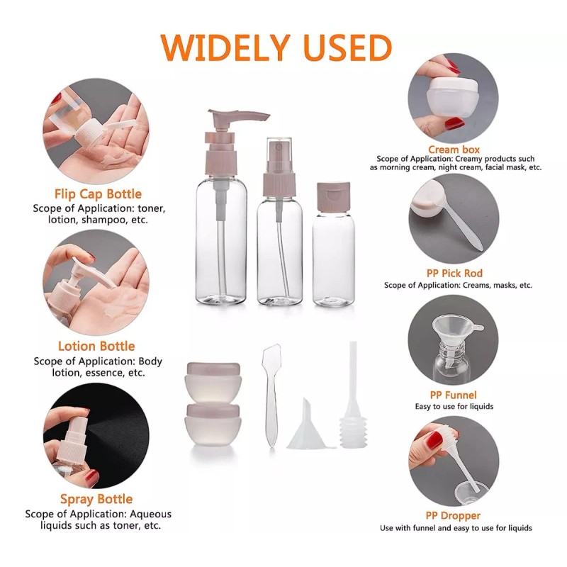 SANBREVE Contenedores De Viaje, Botella Viaje De Silicona 11 Piezas