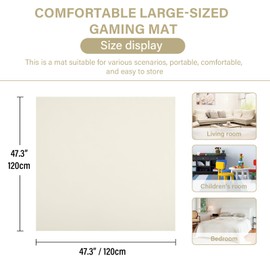 Givjoy Baby Play Mat 48"x48" – Thick, Non-Slip Foam Mat for Babies and Toddlers. Foldable, Scrubbable, Odorless, and Soft, Ideal for Playpens, Crawling, and Indoor Playtime-Beige