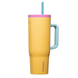 Corkcicle Cruiser - Insulated Tumbler with Handle - Keeps Drinks Cold 20 Hours - Spill-Proof Dual Lid - Triple-Insulated - Summer Drinkware Gift - Keeps Drinks Ice Cold - 40 oz - Toucan Jams
