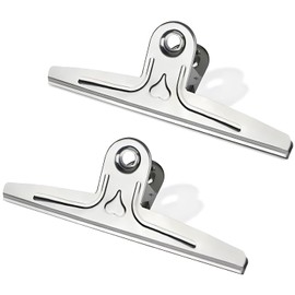 Coideal Pinzas extragrandes, 2 unidades de 19.81 cm, color plateado, de metal, para carpetas y documentos, para el hogar y la oficina, Plateado, 11.8 inch