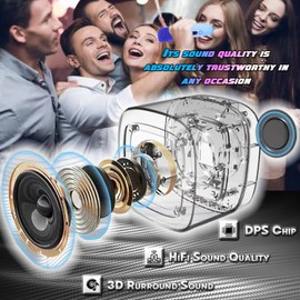 Portable Karaoke Machine Adults Kids - Mini Bluetooth Karoke Speaker with 2 Wireless Microphone & RGB Light for Home TV KTV Outdoor Singing Gifts Girls Boys (Blue 2 Mic)