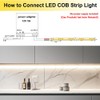 TOPAI 12V COB LED Strip Light Daylight White 5000K Waterproof