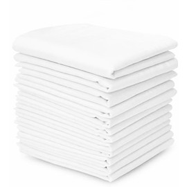 Premium Cotton Men's Handkerchiefs,100% Soft Cotton,White Classic Hankies Pack of 12