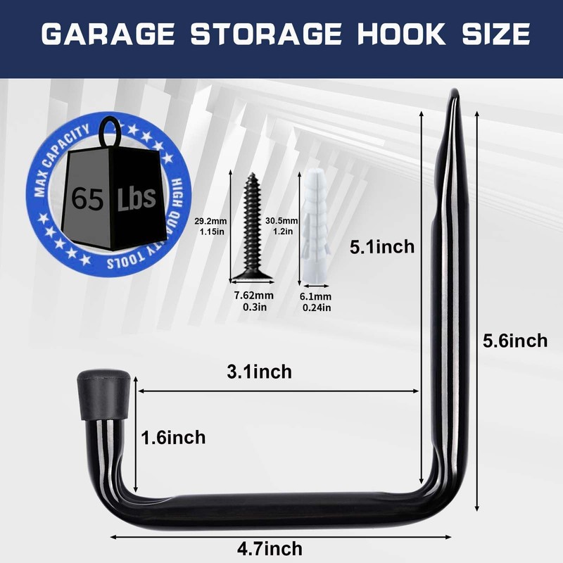 Dreecy J Utility Hooks for Hanging Heavy Duty Garage Storage
