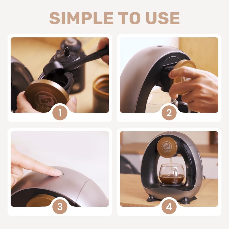 i Cafilas Single Serve Coffee Maker,1400Watts Fast Brewing Stylish＆Compact Design