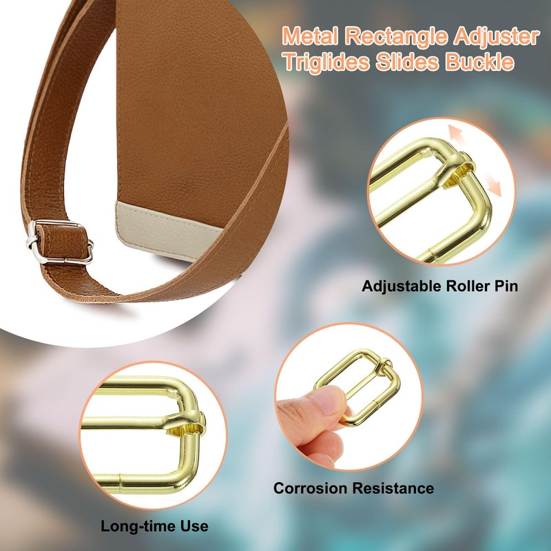 sourcing map Slide Buckle, 10Pcs 1" - Metal Tri-Glides Slide