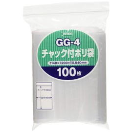Japack’s GG-4 Ziplock Plastic Bag, 5.5 x 7.9 x 0.01 inches (140 x 200 x 0.04 mm), Pack of 100 sheets